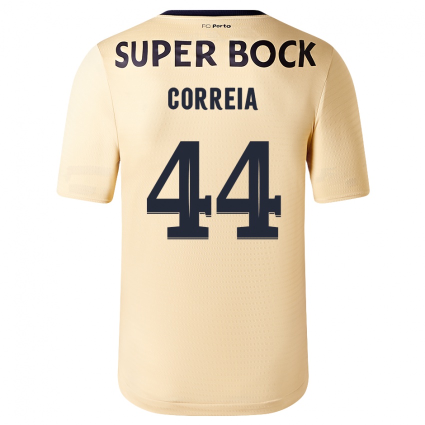 Criança Camisola Romain Correia #44 Bege-Dourado Alternativa 2023/24 Camisa Brasil
