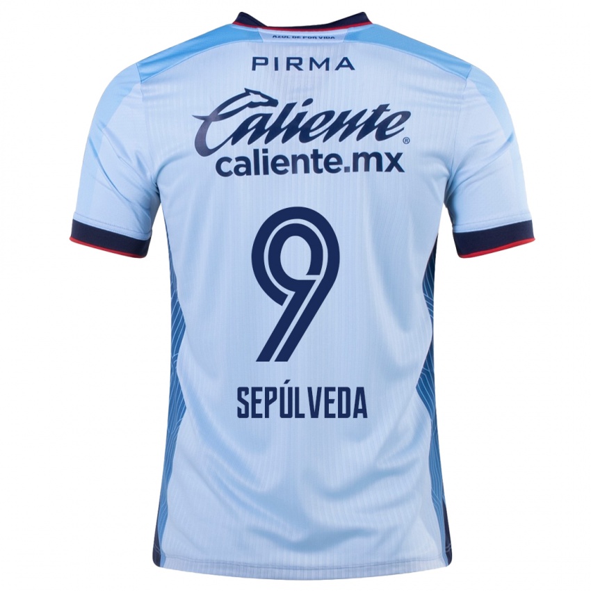 Criança Camisola Ángel Sepúlveda #9 Céu Azul Alternativa 2023/24 Camisa Brasil