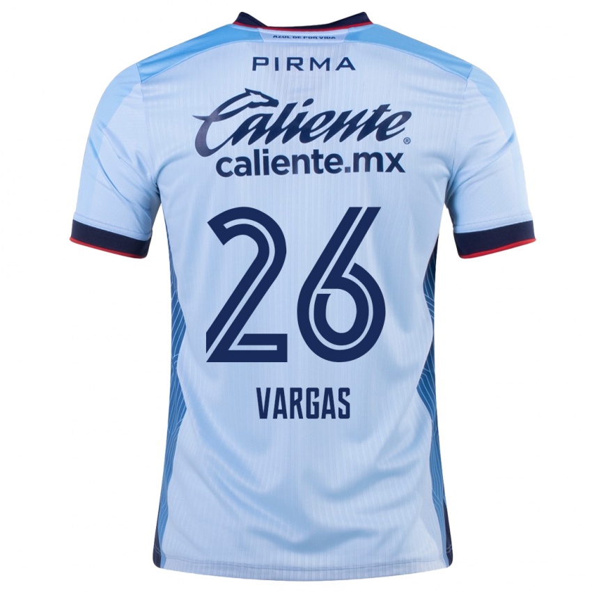 Criança Camisola Carlos Vargas #26 Céu Azul Alternativa 2023/24 Camisa Brasil