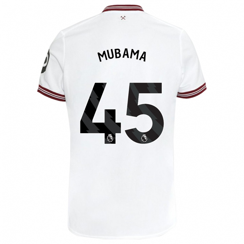 Homem Camisola Divin Mubama #45 Branco Alternativa 2023/24 Camisa Brasil