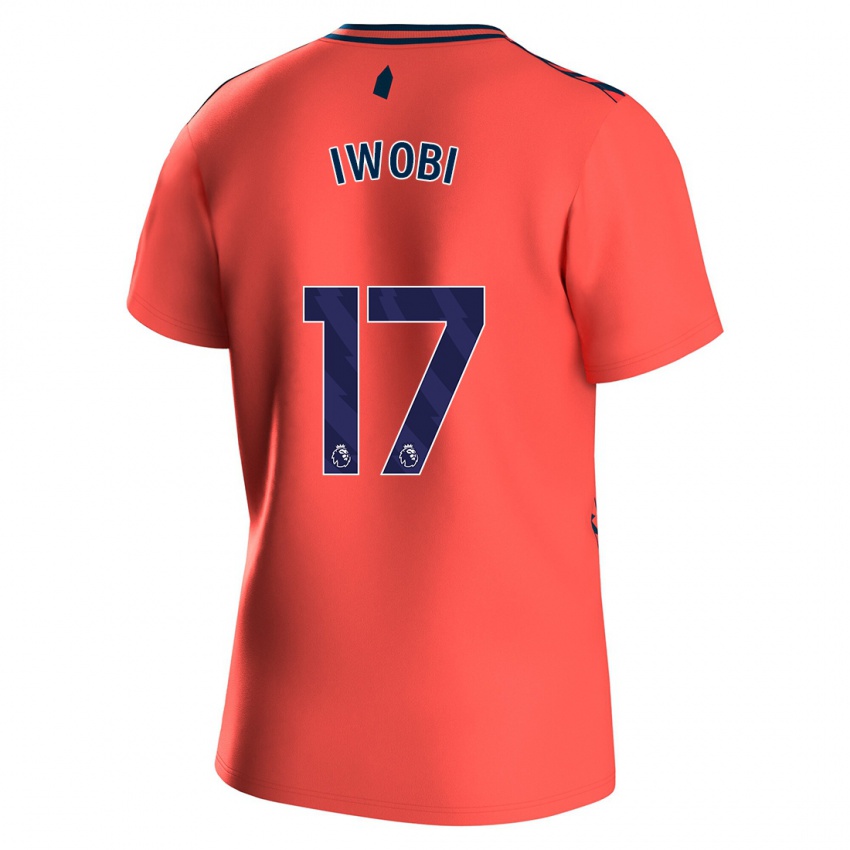 Homem Camisola Alex Iwobi #17 Corais Alternativa 2023/24 Camisa Brasil