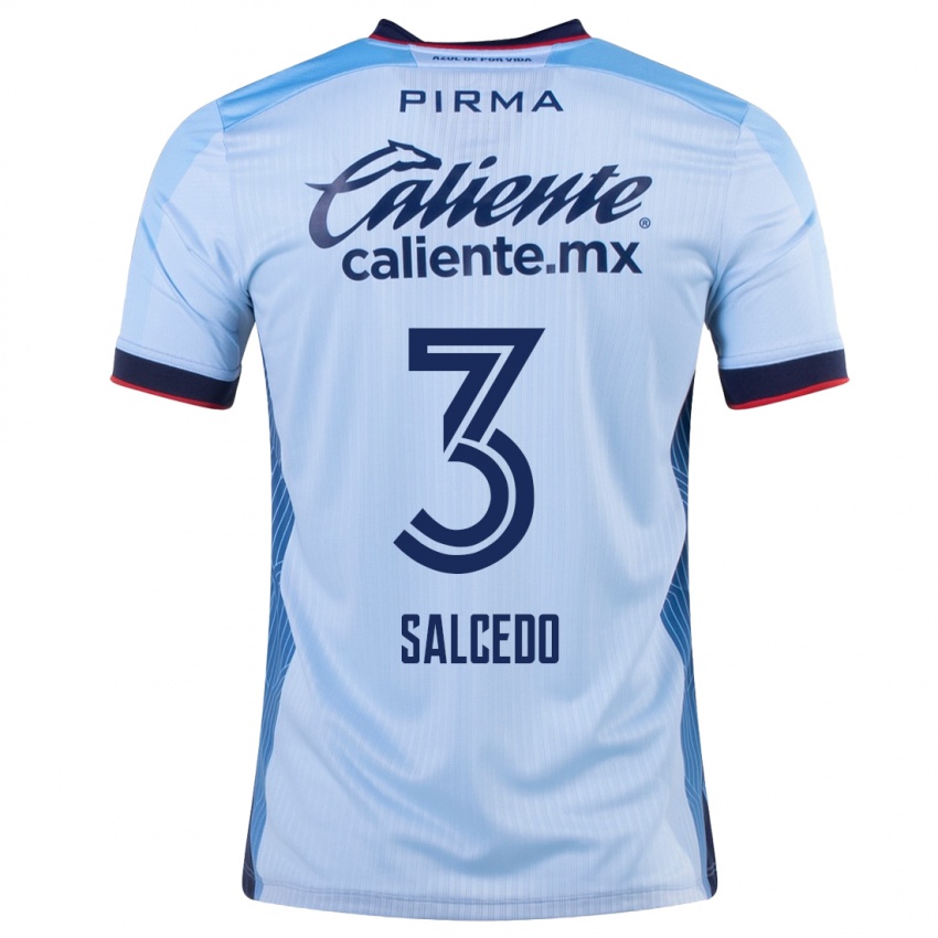Homem Camisola Carlos Salcedo #3 Céu Azul Alternativa 2023/24 Camisa Brasil