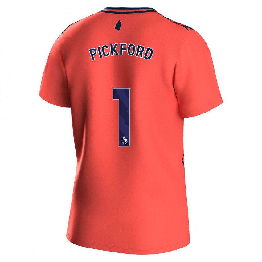 Mulher Camisola Jordan Pickford #1 Corais Alternativa 2023/24 Camisa Brasil