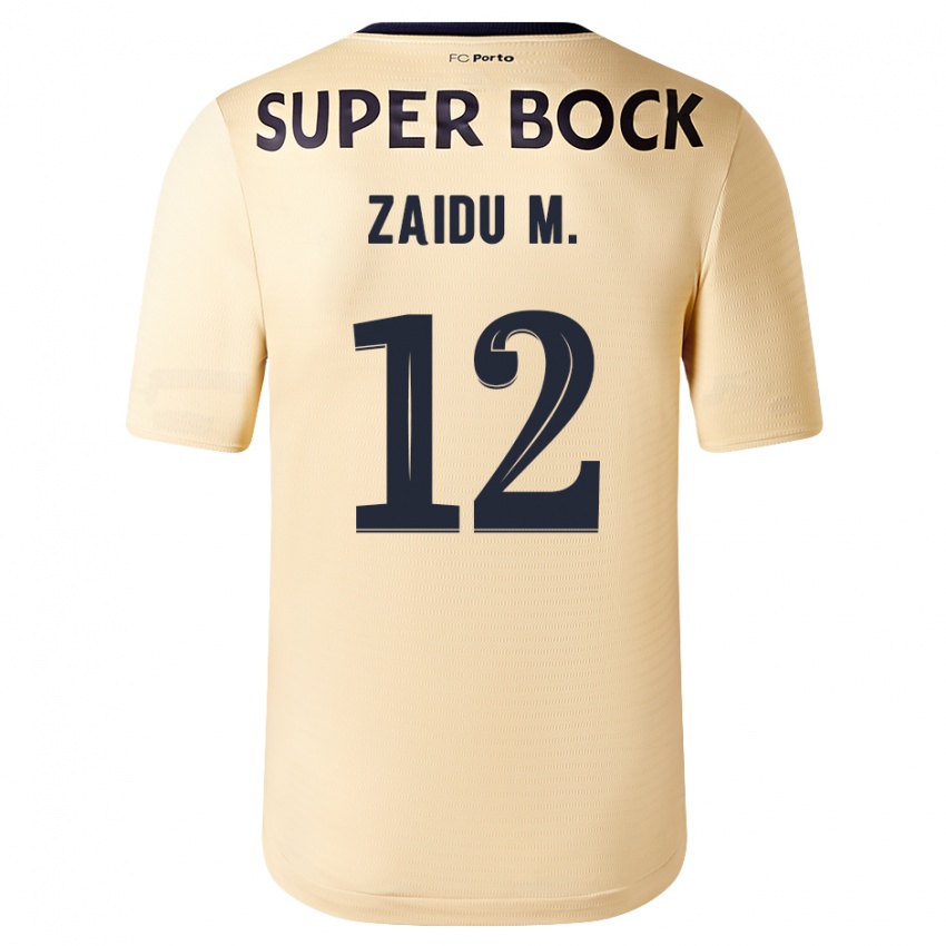 Mulher Camisola Zaidu #12 Bege-Dourado Alternativa 2023/24 Camisa Brasil