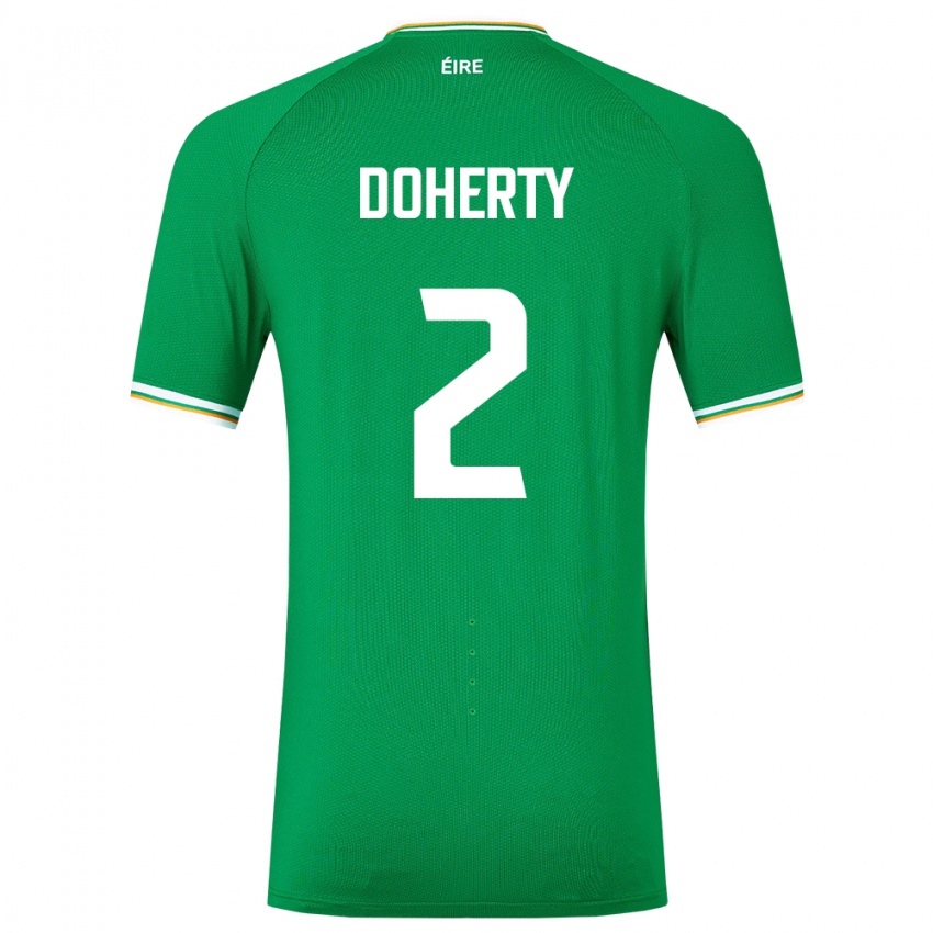 Criança Camisola Irlanda Matt Doherty #2 Verde Principal 24-26 Camisa Brasil