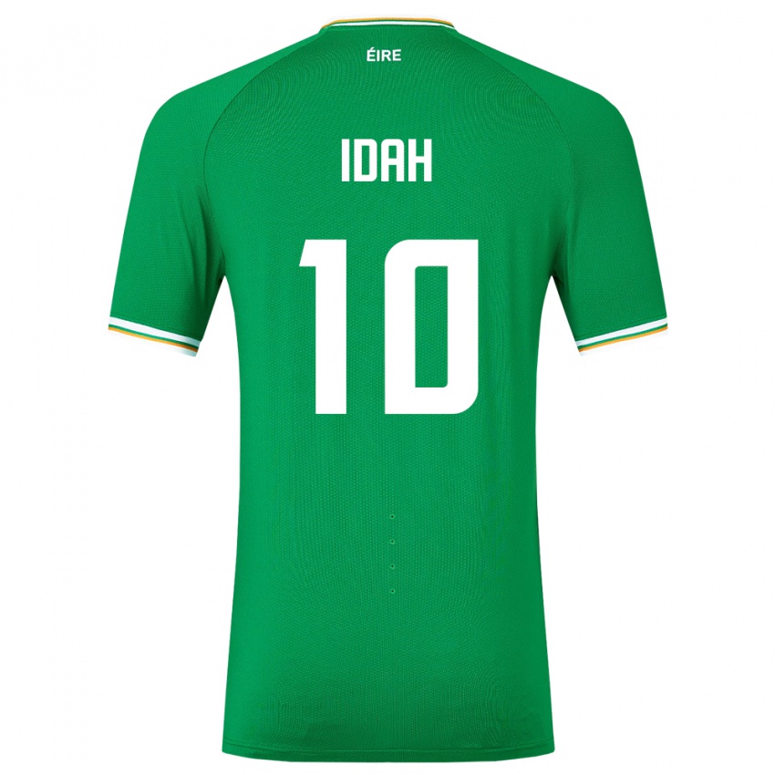 Criança Camisola Irlanda Adam Idah #10 Verde Principal 24-26 Camisa Brasil