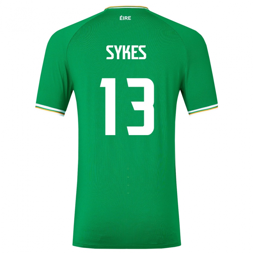 Criança Camisola Irlanda Mark Sykes #13 Verde Principal 24-26 Camisa Brasil