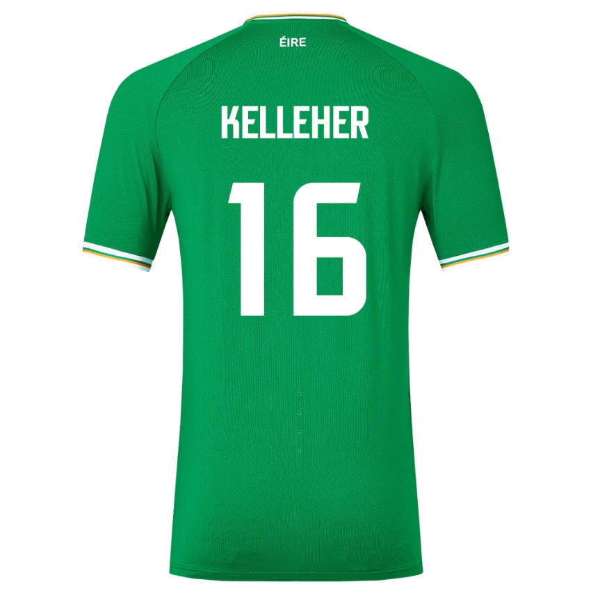 Criança Camisola Irlanda Caoimhín Kelleher #16 Verde Principal 24-26 Camisa Brasil