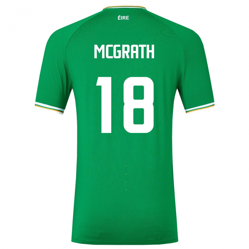 Criança Camisola Irlanda Jamie Mcgrath #18 Verde Principal 24-26 Camisa Brasil