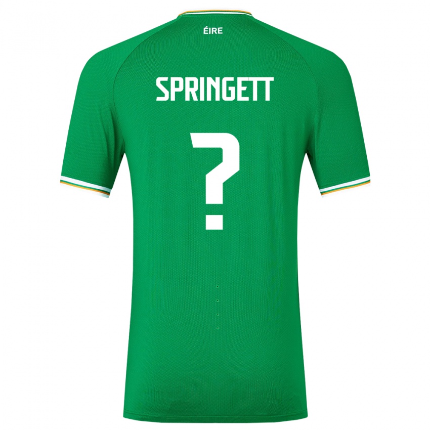Criança Camisola Irlanda Tony Springett #0 Verde Principal 24-26 Camisa Brasil
