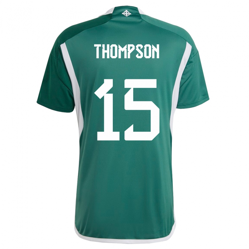 Criança Camisola Irlanda Do Norte Jordan Thompson #15 Verde Principal 24-26 Camisa Brasil