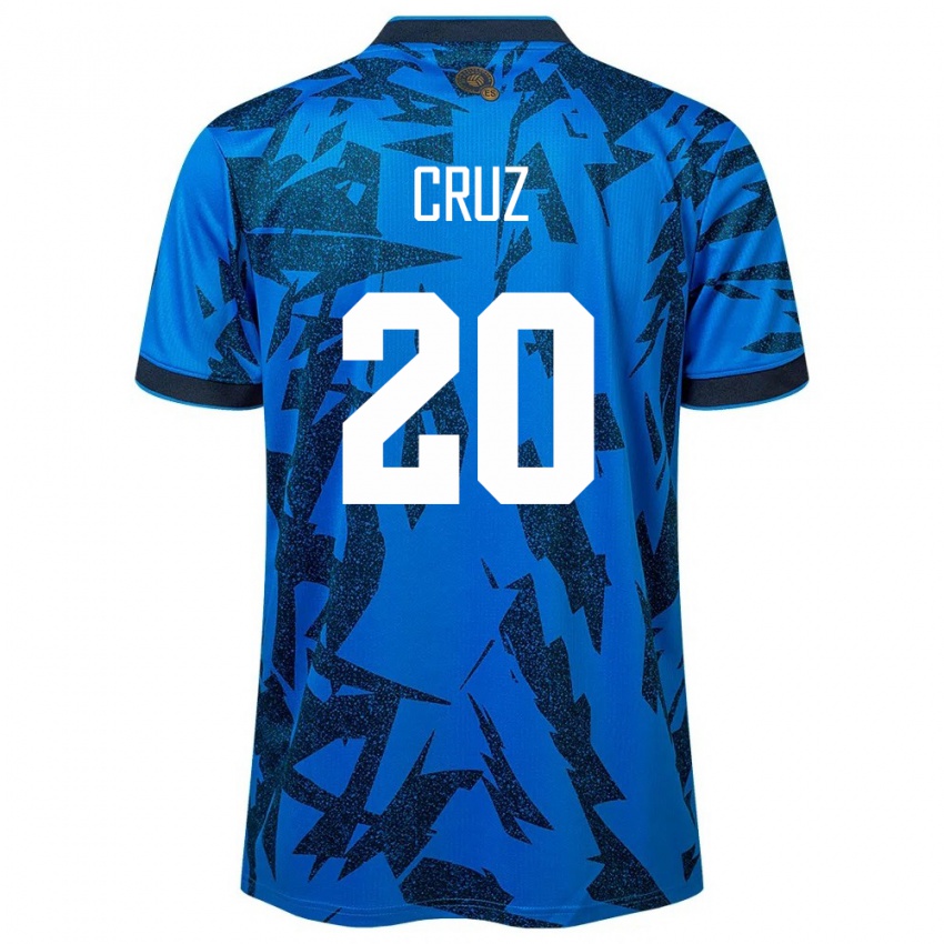 Homem Camisola El Salvador Jorge Cruz #20 Azul Principal 24-26 Camisa Brasil