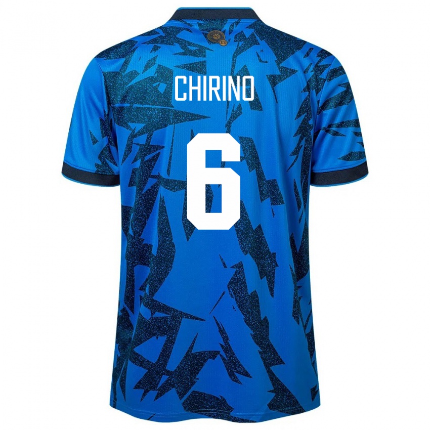 Homem Camisola El Salvador Alejandra Chirino #6 Azul Principal 24-26 Camisa Brasil