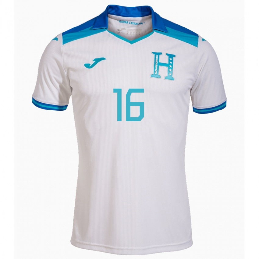 Mulher Camisola Honduras Edwin Rodríguez #16 Branco Principal 24-26 Camisa Brasil