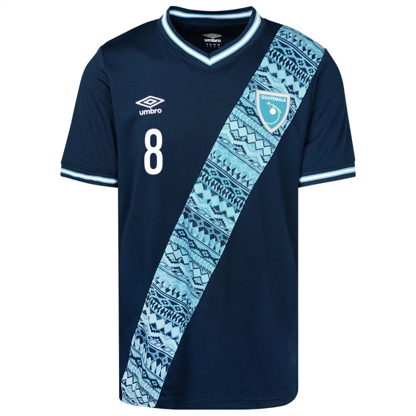 Mulher Camisola Guatemala Robert Mejia #8 Azul Alternativa 24-26 Camisa Brasil