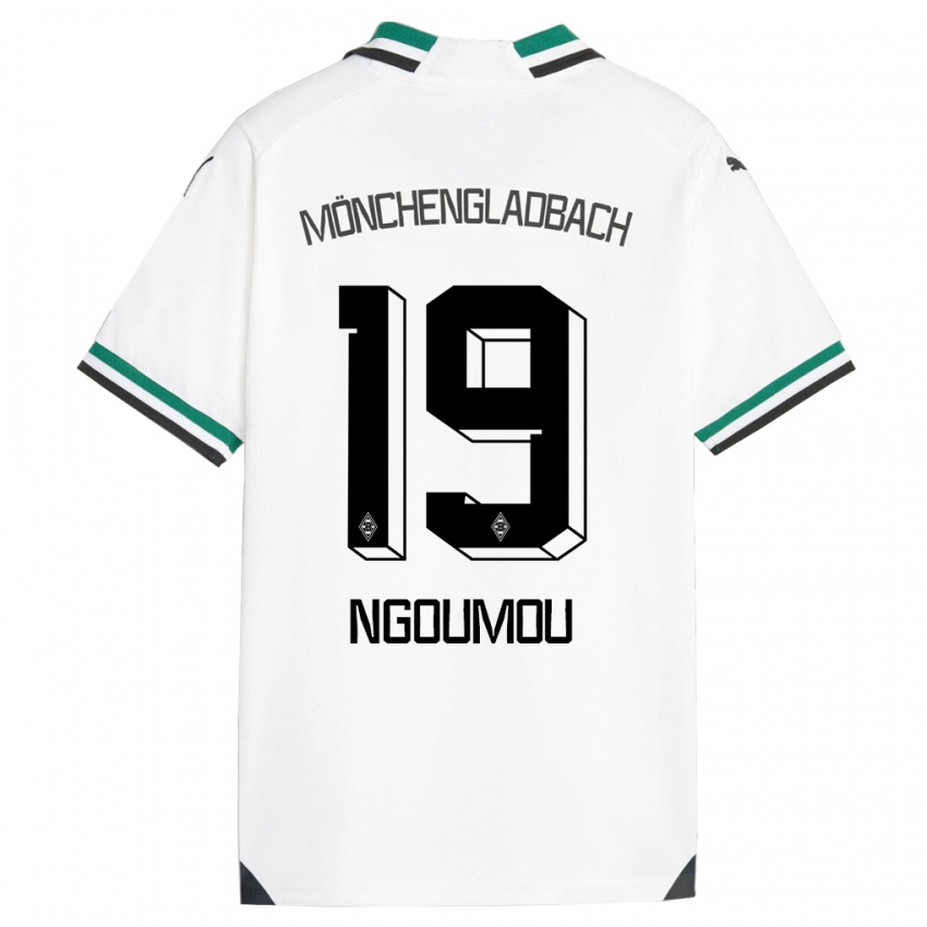 Criança Camisola Nathan Ngoumou #19 Branco Verde Principal 2023/24 Camisa Brasil