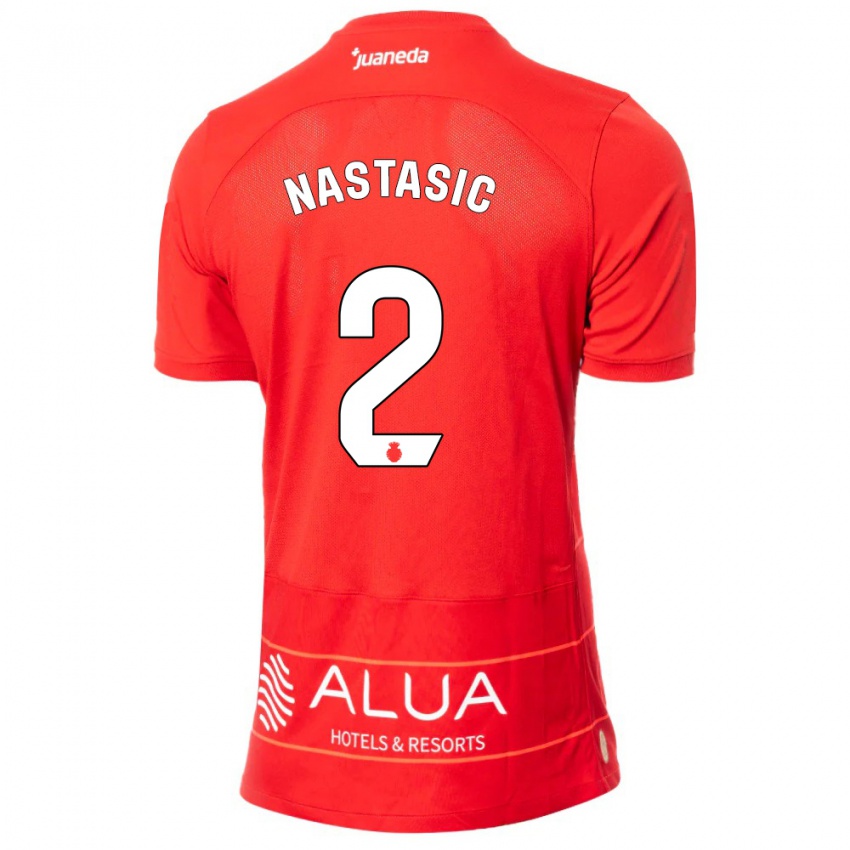 Criança Camisola Matija Nastasic #2 Vermelho Principal 2023/24 Camisa Brasil