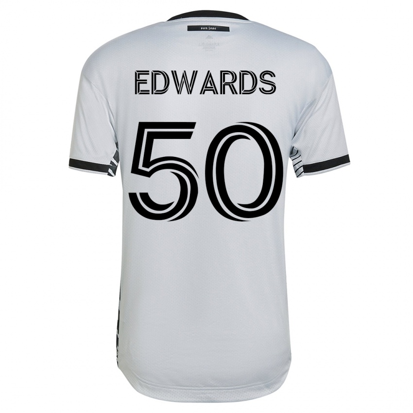 Criança Camisola Aaron Edwards #50 Branco Alternativa 2023/24 Camisa Brasil