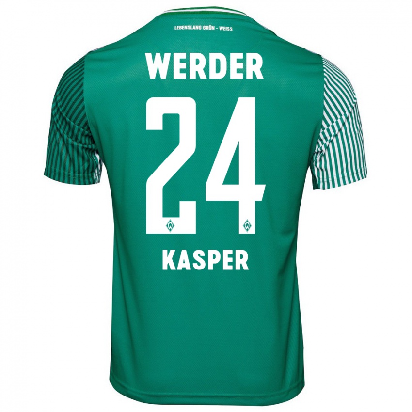 Homem Camisola Dominik Kasper #24 Verde Principal 2023/24 Camisa Brasil