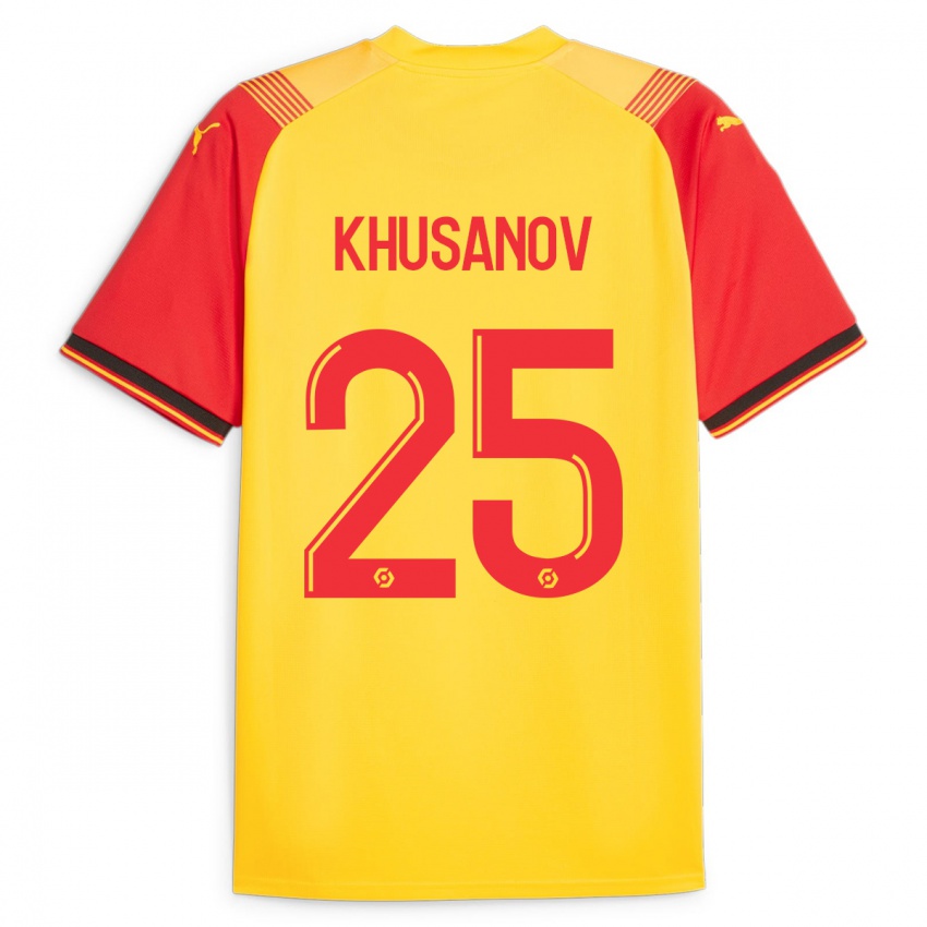 Homem Camisola Abdukodir Khusanov #25 Amarelo Principal 2023/24 Camisa Brasil