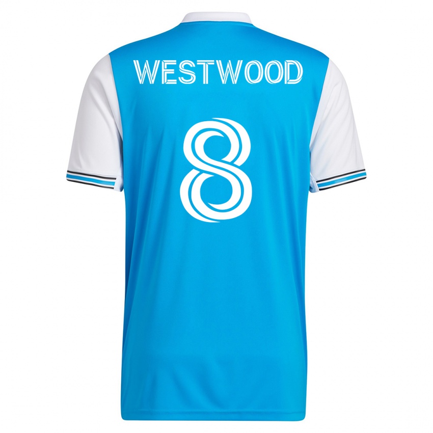 Homem Camisola Ashley Westwood #8 Azul Principal 2023/24 Camisa Brasil