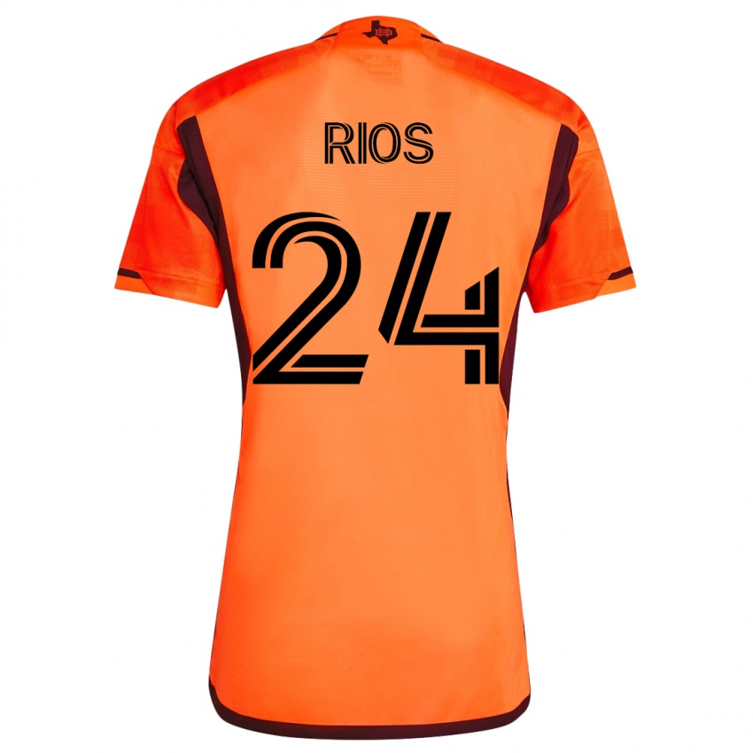 Homem Camisola Paolo Ríos #24 Laranja Principal 2023/24 Camisa Brasil