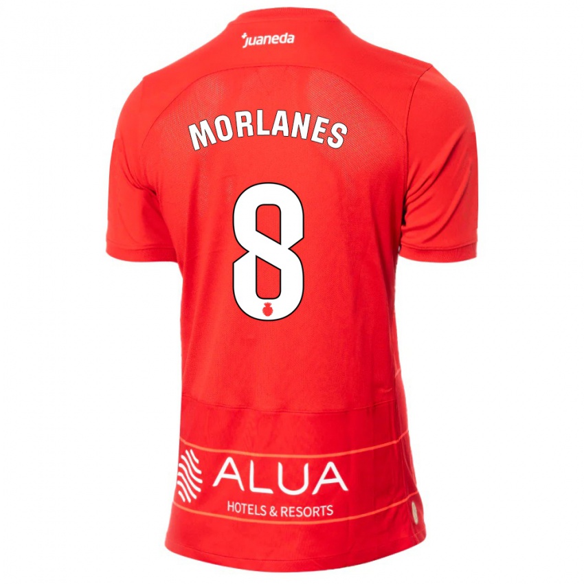 Homem Camisola Manu Morlanes #8 Vermelho Principal 2023/24 Camisa Brasil