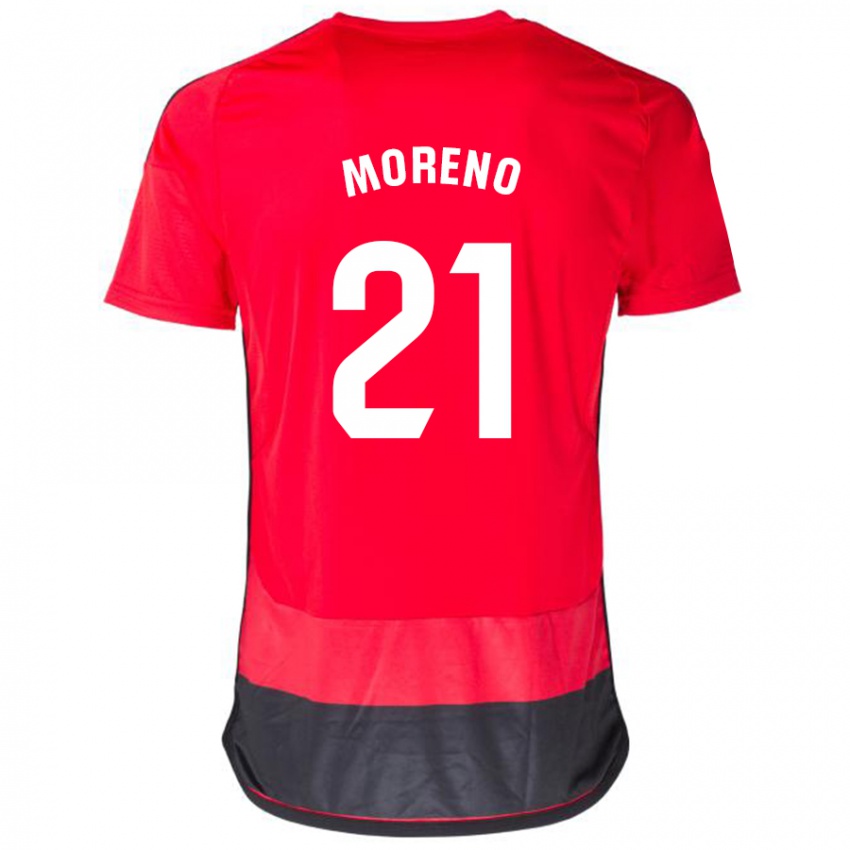 Homem Camisola Diego Moreno #21 Vermelho Preto Principal 2023/24 Camisa Brasil
