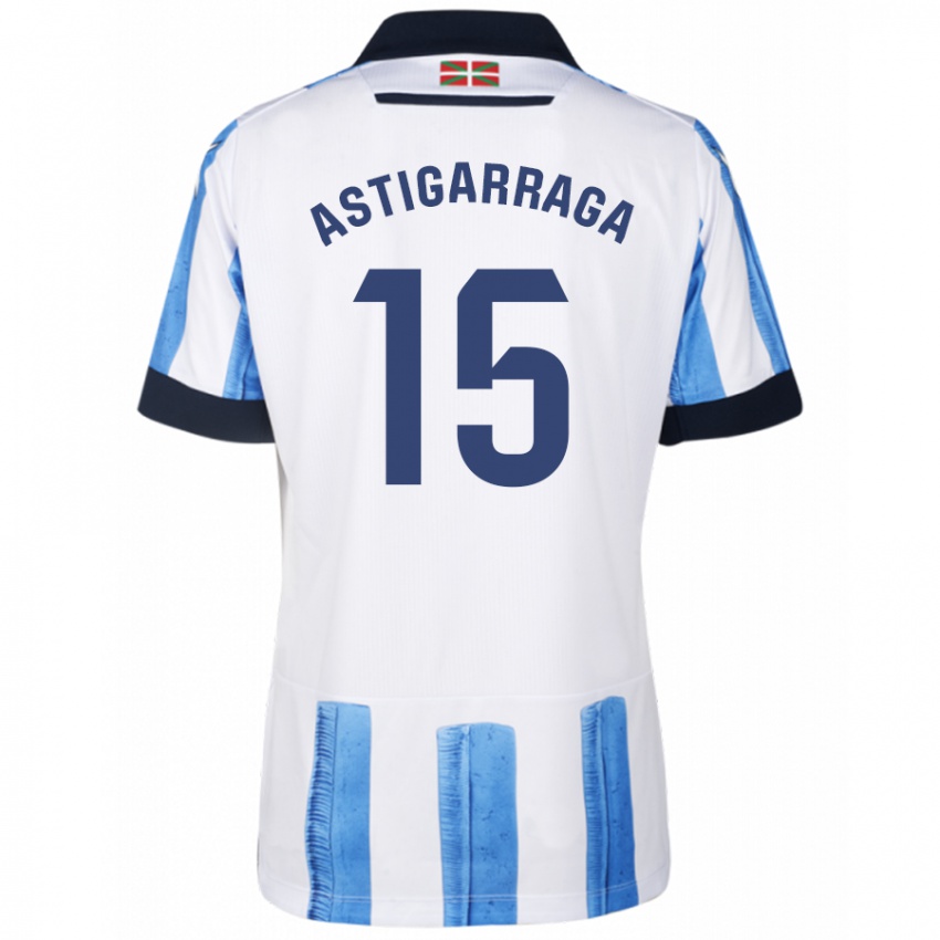 Homem Camisola Eneko Astigarraga #15 Branco Azulado Principal 2023/24 Camisa Brasil
