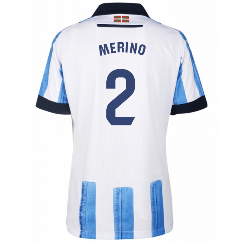 Homem Camisola Jon Merino #2 Branco Azulado Principal 2023/24 Camisa Brasil