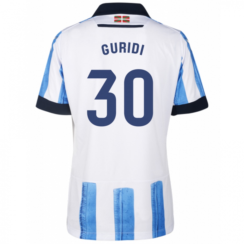 Homem Camisola Elene Guridi Mesonero #30 Branco Azulado Principal 2023/24 Camisa Brasil