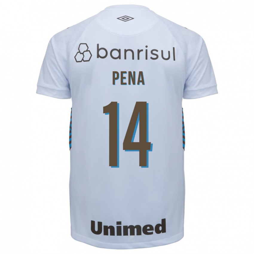 Homem Camisola Jessica Peña #14 Branco Alternativa 2023/24 Camisa Brasil