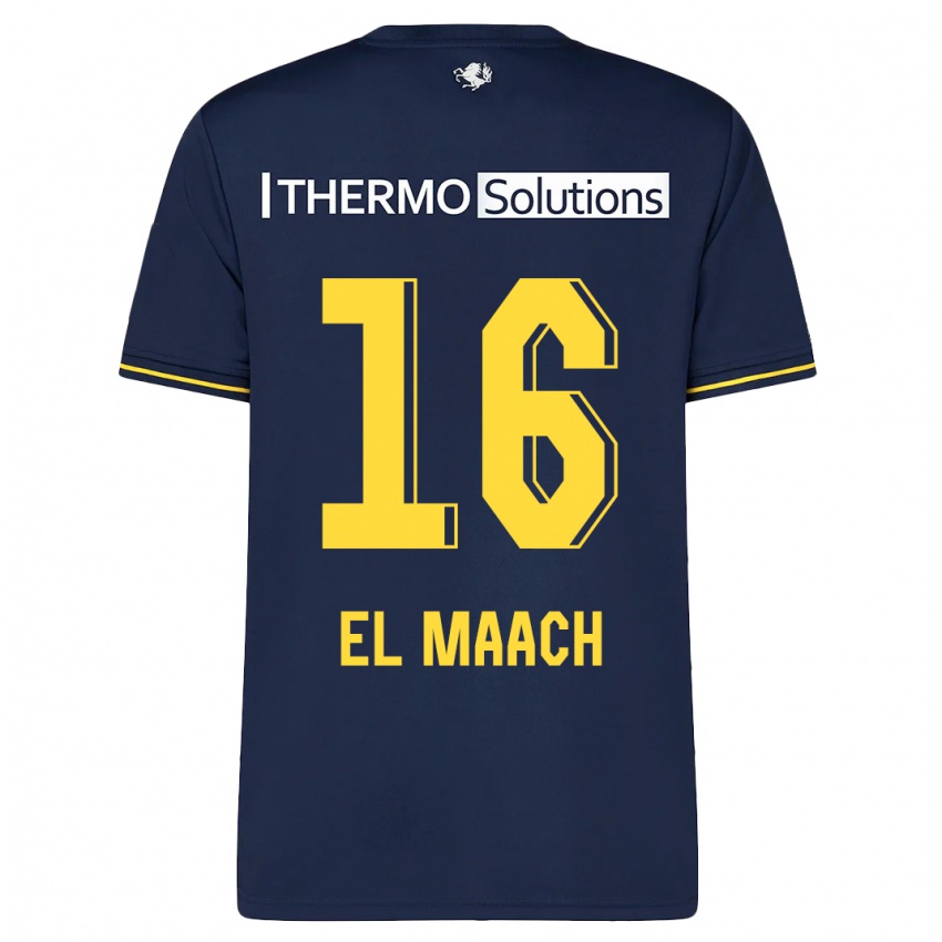 Homem Camisola Issam El Maach #16 Marinha Alternativa 2023/24 Camisa Brasil