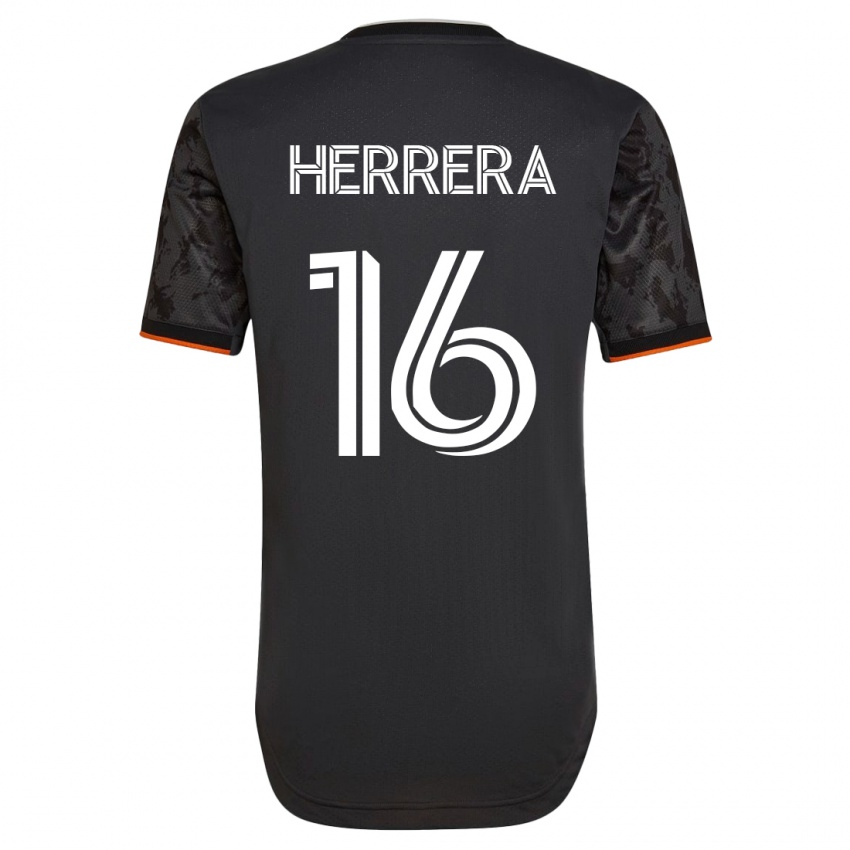 Homem Camisola Hector Herrera #16 Preto Alternativa 2023/24 Camisa Brasil