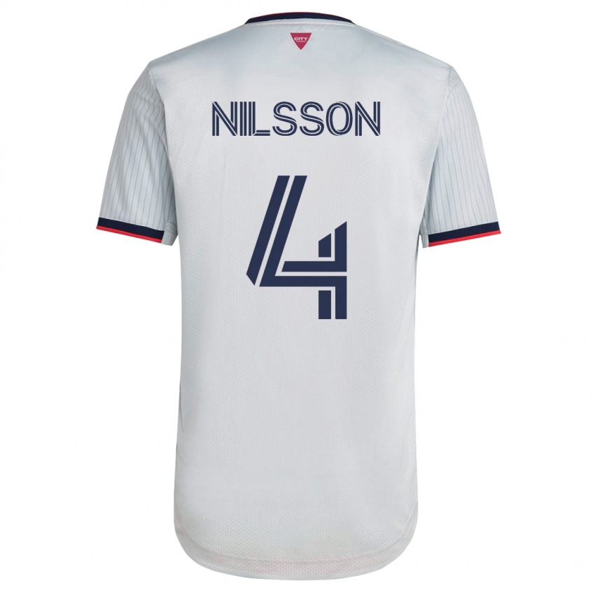 Homem Camisola Joakim Nilsson #4 Branco Alternativa 2023/24 Camisa Brasil