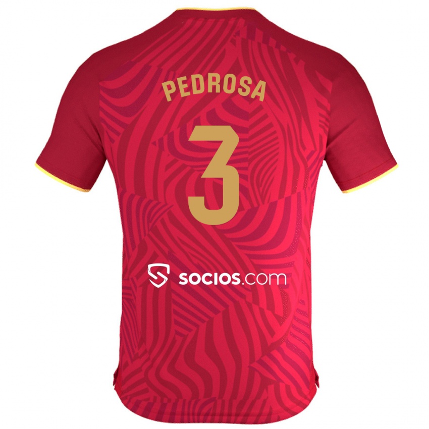 Homem Camisola Adrià Pedrosa #3 Vermelho Alternativa 2023/24 Camisa Brasil