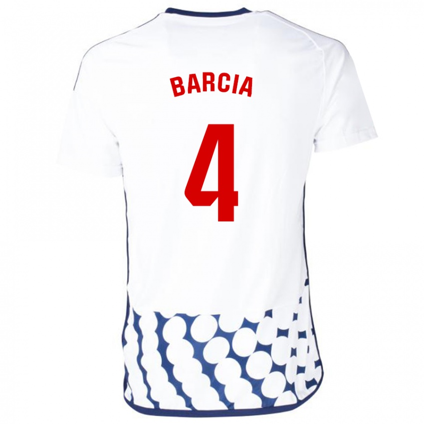 Homem Camisola Sergio Barcia #4 Branco Alternativa 2023/24 Camisa Brasil
