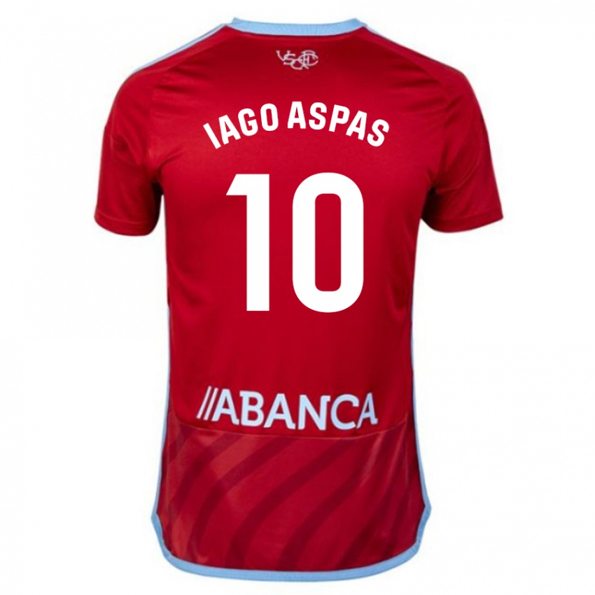 Homem Camisola Iago Aspas #10 Vermelho Alternativa 2023/24 Camisa Brasil