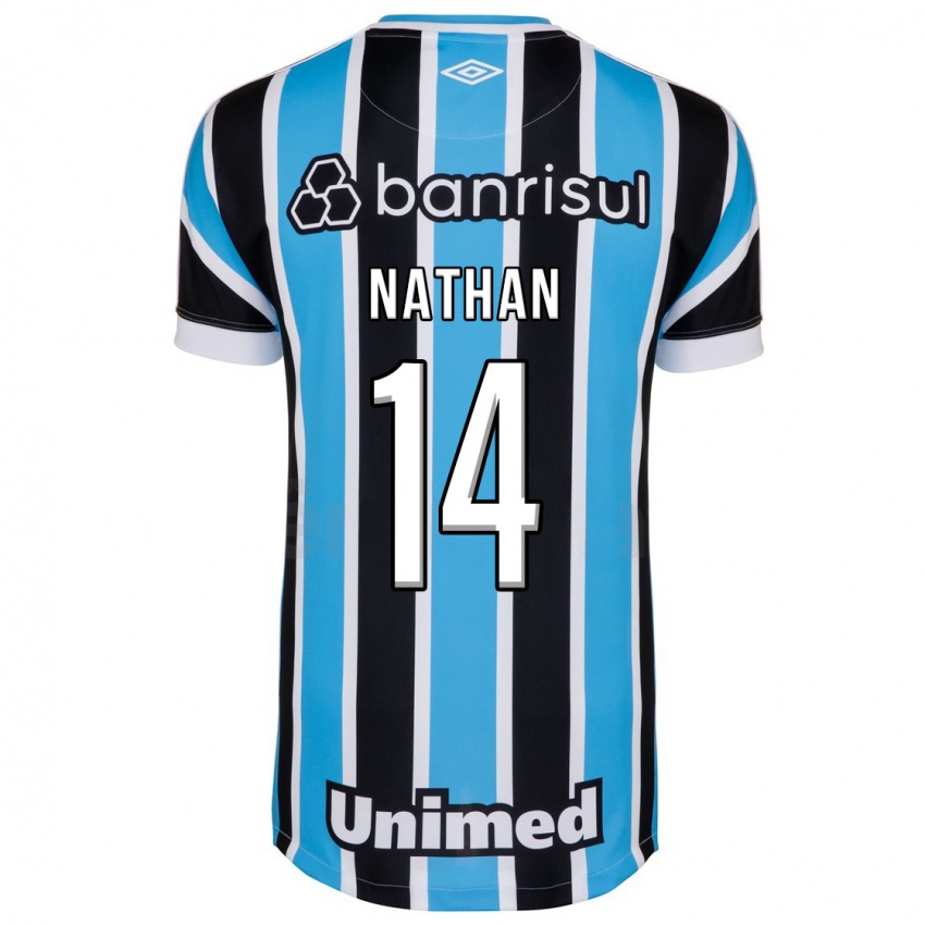 Mulher Camisola Nathan #14 Azul Principal 2023/24 Camisa Brasil