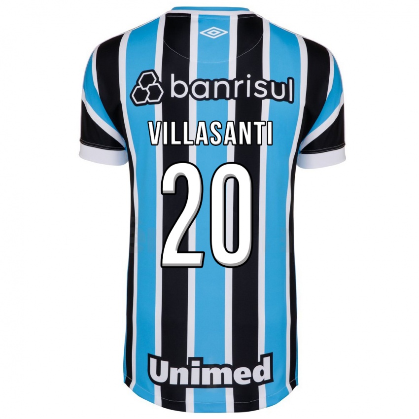 Mulher Camisola Mathías Villasanti #20 Azul Principal 2023/24 Camisa Brasil