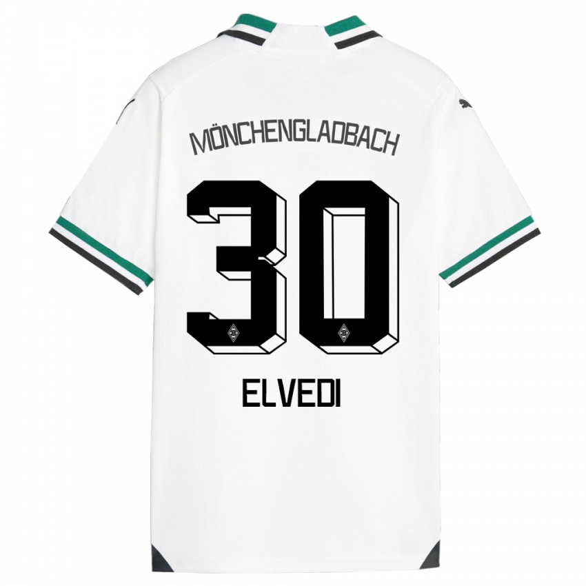 Mulher Camisola Nico Elvedi #30 Branco Verde Principal 2023/24 Camisa Brasil