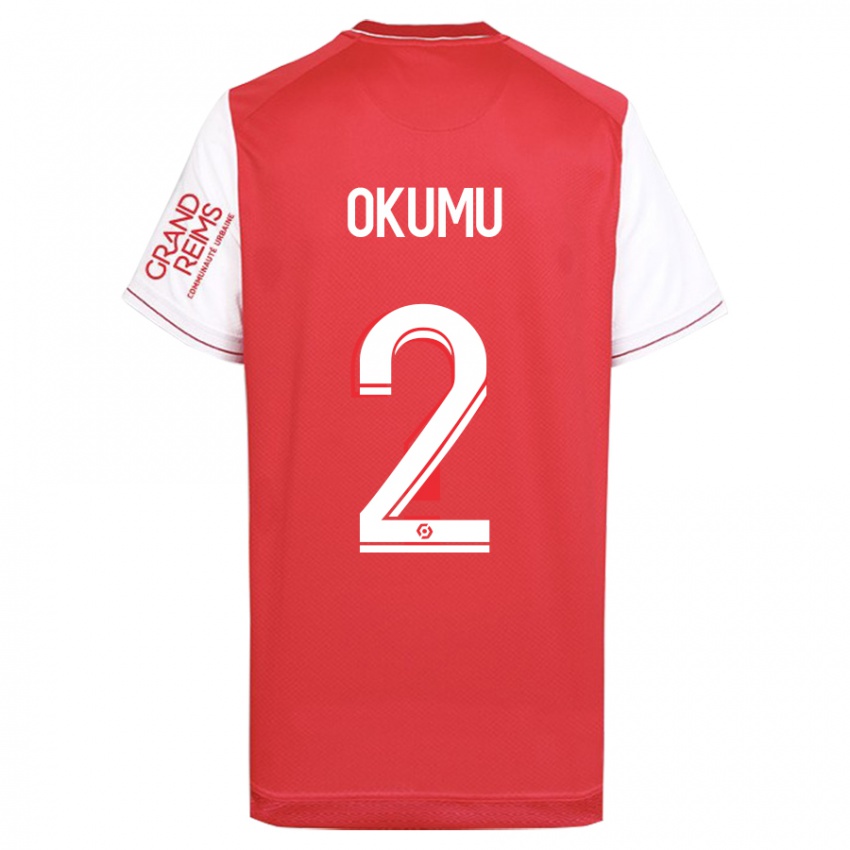 Mulher Camisola Joseph Okumu #2 Vermelho Principal 2023/24 Camisa Brasil