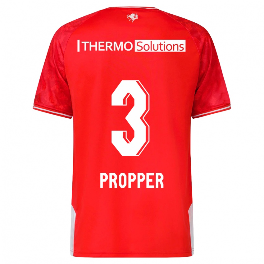 Mulher Camisola Robin Pröpper #3 Vermelho Principal 2023/24 Camisa Brasil