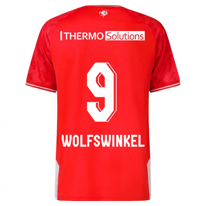 Mulher Camisola Ricky Van Wolfswinkel #9 Vermelho Principal 2023/24 Camisa Brasil