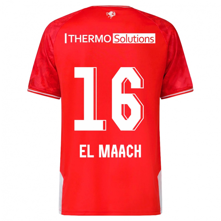 Mulher Camisola Issam El Maach #16 Vermelho Principal 2023/24 Camisa Brasil