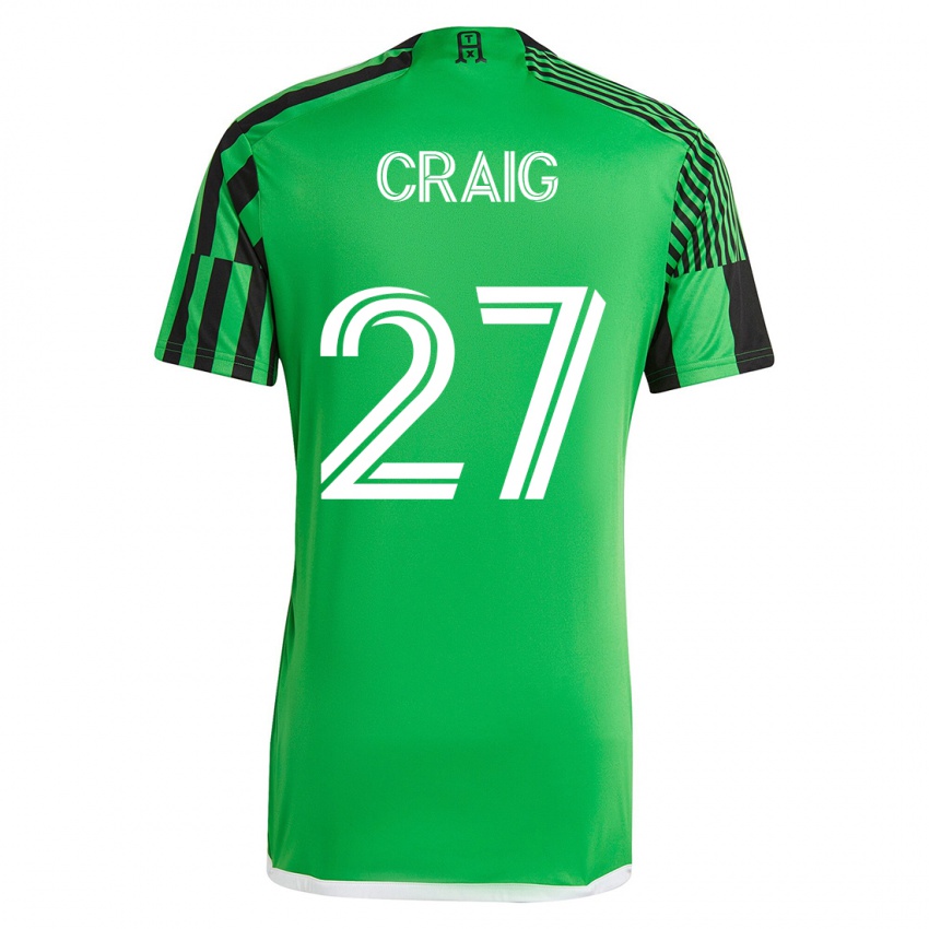 Mulher Camisola Brandan Craig #27 Verde Preto Principal 2023/24 Camisa Brasil