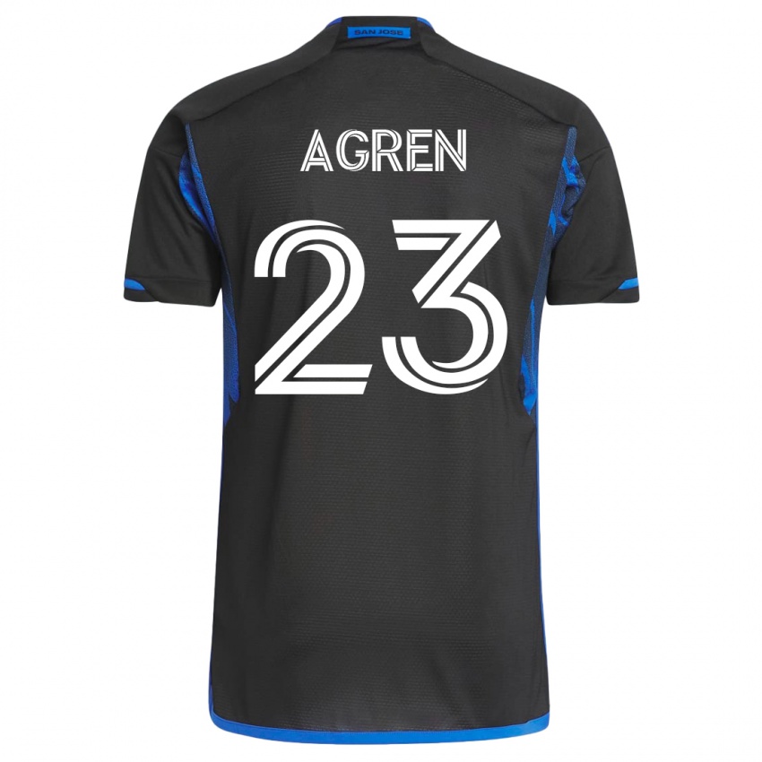 Mulher Camisola Oskar Agren #23 Azul Preto Principal 2023/24 Camisa Brasil