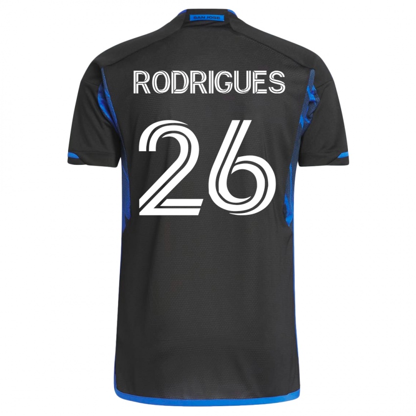 Mulher Camisola Rodrigues #26 Azul Preto Principal 2023/24 Camisa Brasil