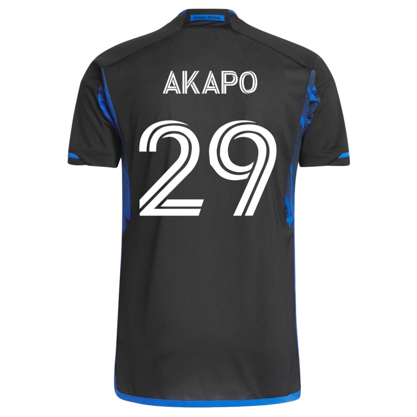 Mulher Camisola Carlos Akapo #29 Azul Preto Principal 2023/24 Camisa Brasil
