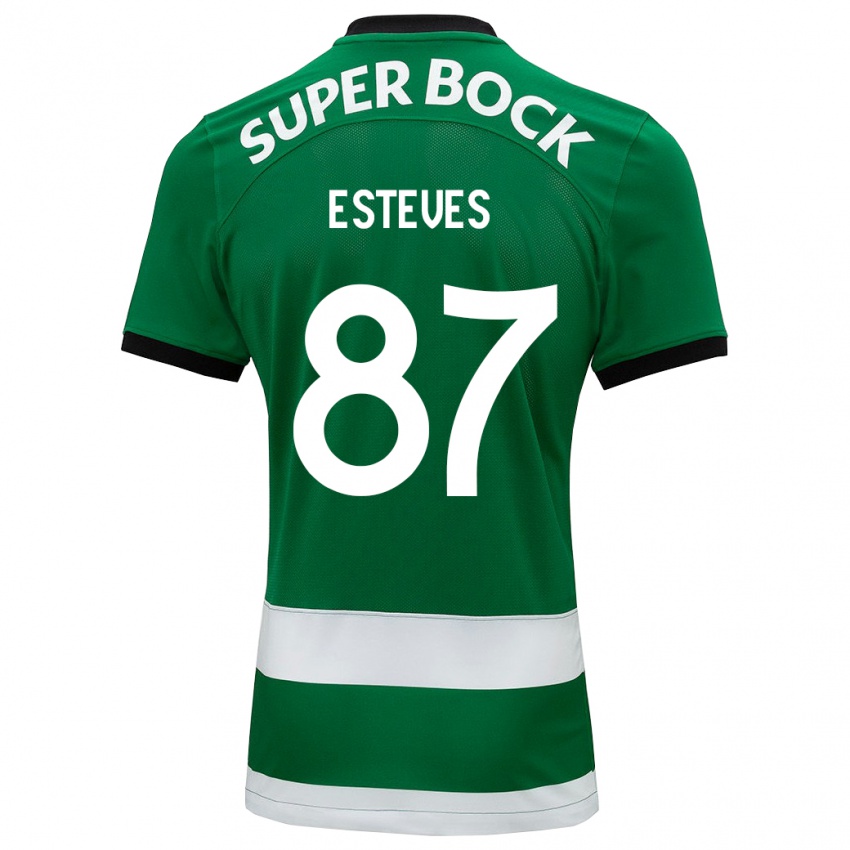 Mulher Camisola Goncalo Esteves #87 Verde Principal 2023/24 Camisa Brasil